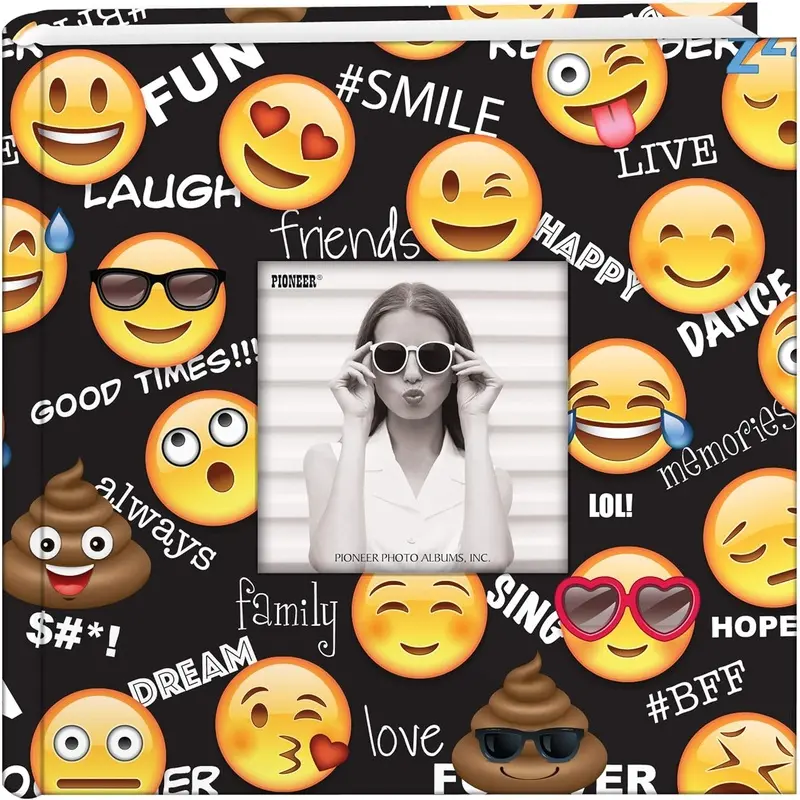 Pioneer Photo Albums Emoji 4x6 Photo Album (200 Pocket, Black)