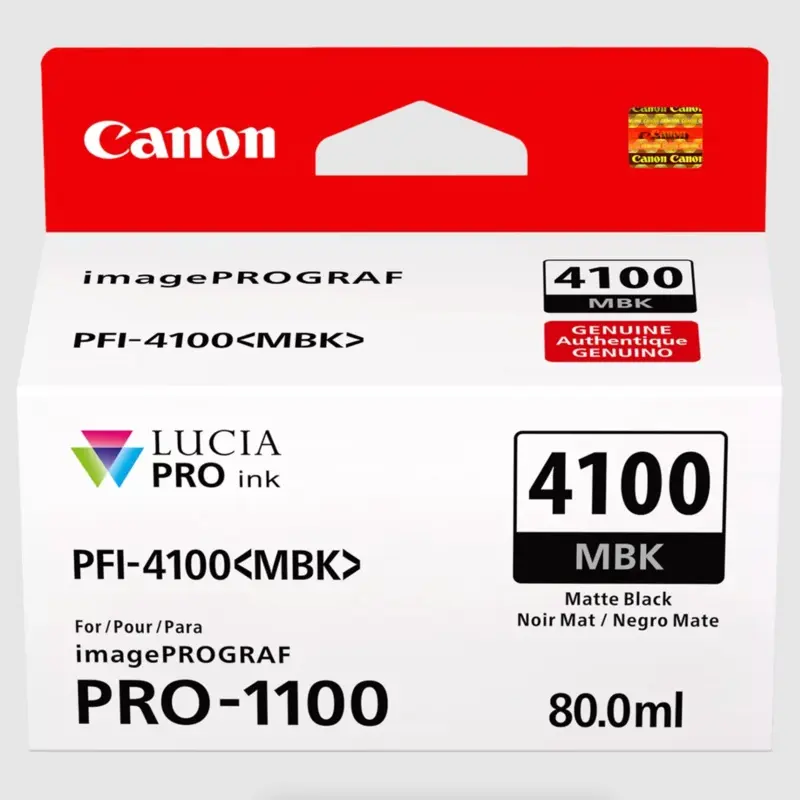 Canon PFI-4100 Matte Black Pigment Ink Tank (80mL) for PRO-1100