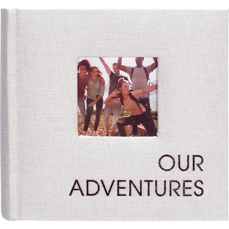 Malden Photo Album 1-Up Our Adventures Gray Fabric