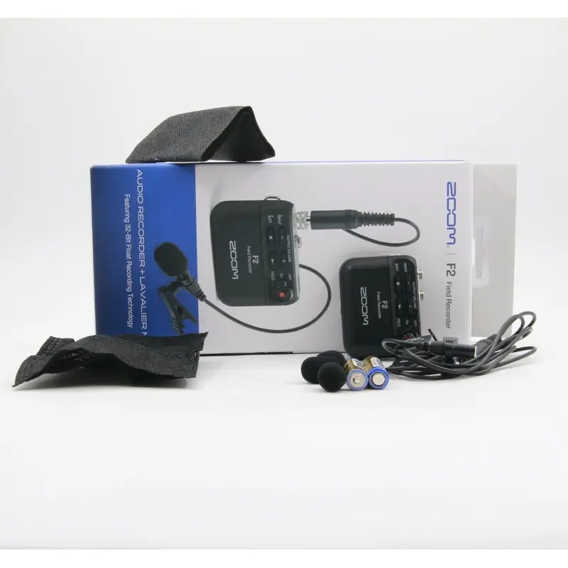 * OPEN BOX GOOD * Zoom F2 Ultracompact Portable Field Recorder with Lavalier Microphone