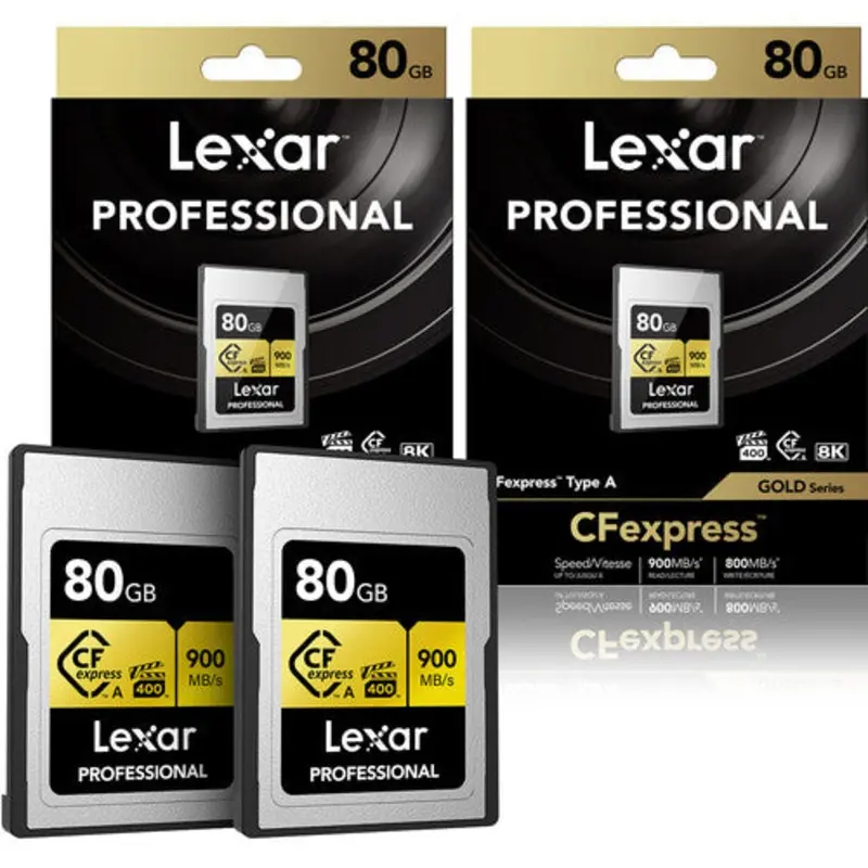 Lexar Professional CFexpress Type A Memory Card (GOLD Series) - 80GB (2-Pack)