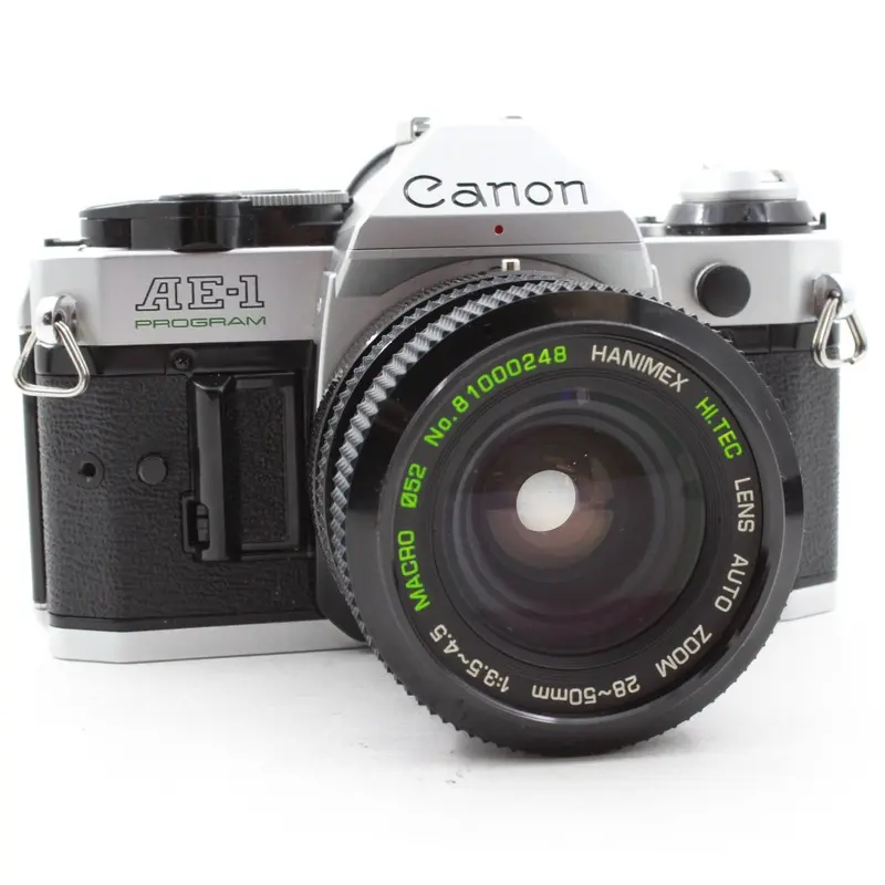 * USED * Canon AE-1Program 35mm Film Camera with Hanimex 28-50mm f/3.5-4.5 Macro Lens