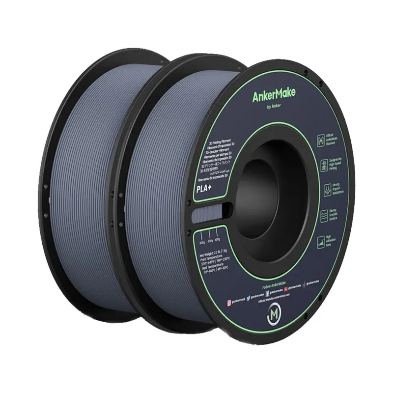 AnkerMake PLA+ Filament (2-Pack, Gray)