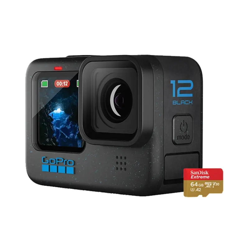 GoPro HERO12 Black with SanDisk 64GB Extreme UHS-I microSDXC Memory Card