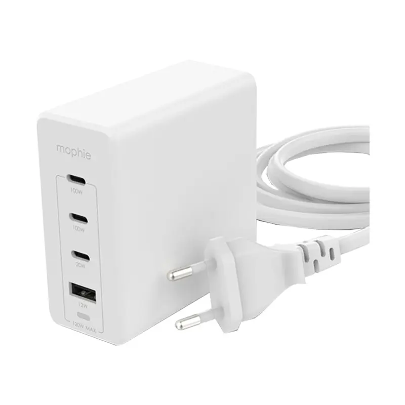 Mophie Speedport 120W GaN 4-Port USB-C/USB-A Wall Charger (White)