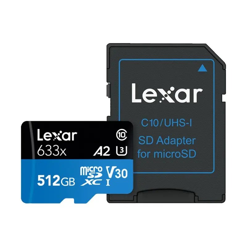 Lexar 512GB High-Performance 633x 95MB/s UHS-I microSDXC Memory Card with SD Adapter