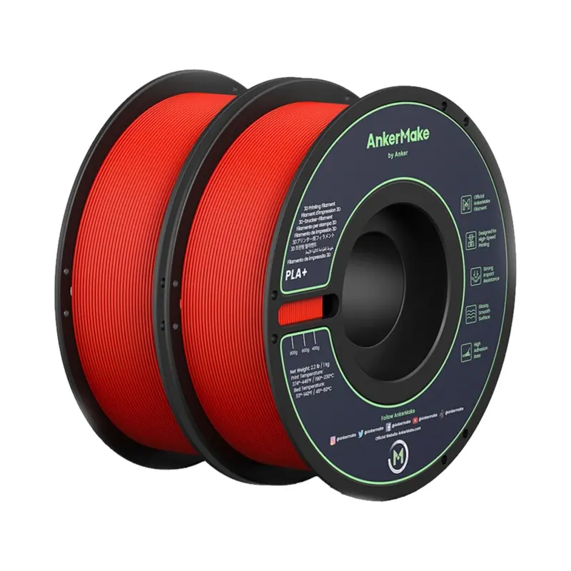AnkerMake PLA+ Filament (2-Pack, Red)