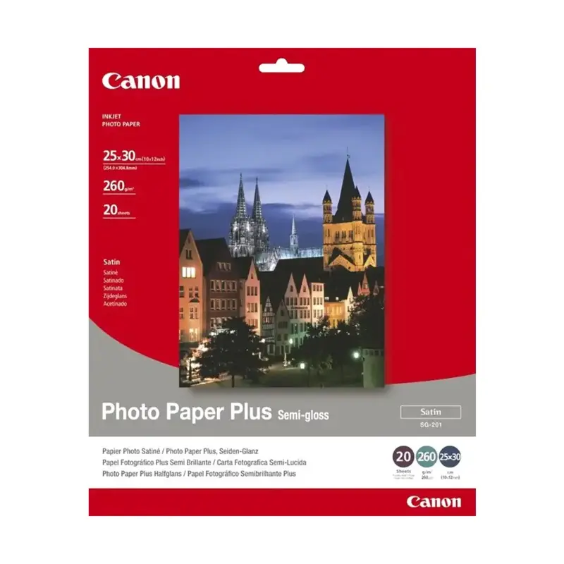 Canon SG-201 Semi Gloss 10x12" Photo Paper (20 Sheets)