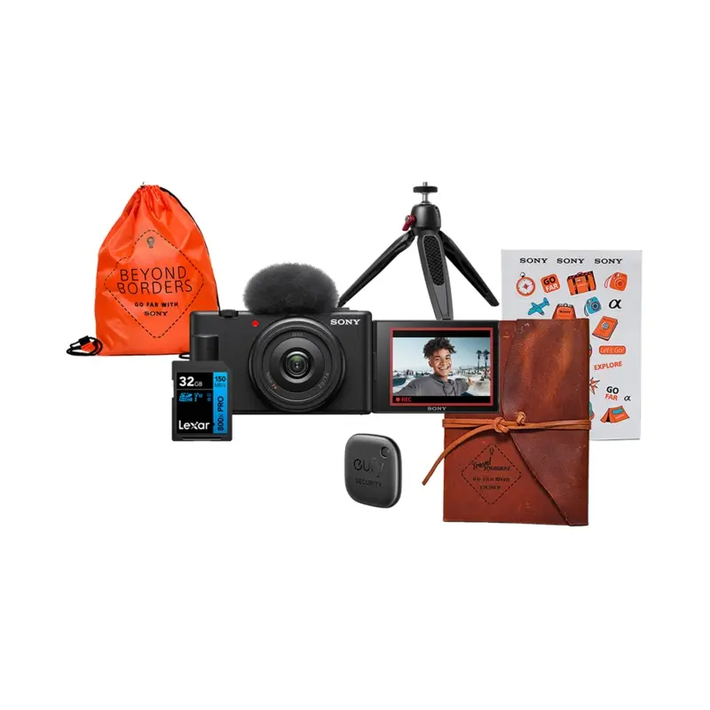 Sony ZV-1F Vlogging Camera (Black) with FREE Beyond Borders Travel Kit