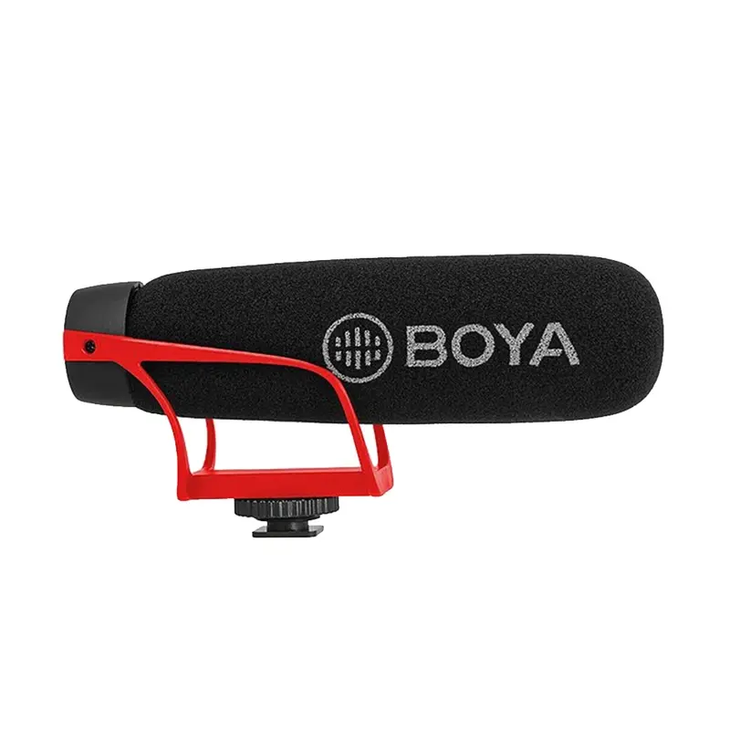BOYA BY-BM2021R Camera-Mount Supercardioid Shotgun Microphone Red