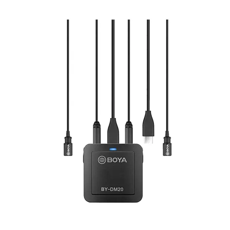 BOYA BY-DM20 2-Person Recording Kit with Lavalier Mics for Smartphone