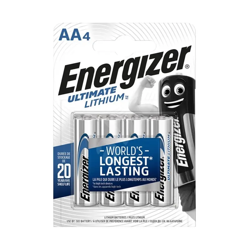 Energizer XL91BP4 1.5v Lithium AA Battery Card 4