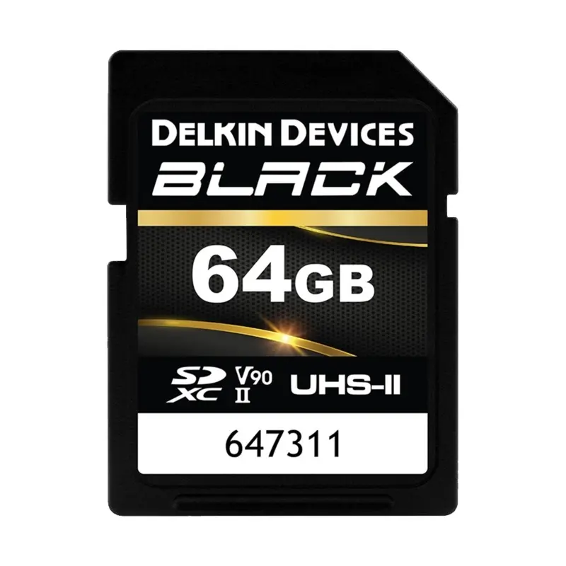 Delkin Devices 64GB BLACK UHS-II SDXC (300MB/s) Memory Card