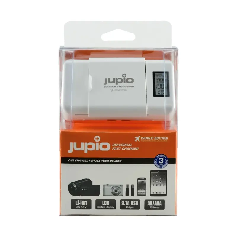 Jupio Universal Fast Charger LCD (Li-Ion + AA + AAA + USB)