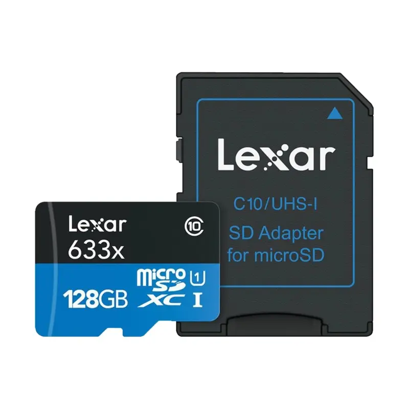 Lexar 128GB microSDXC 633x 95MB/s UHS-I Memory Card with SD Adapter