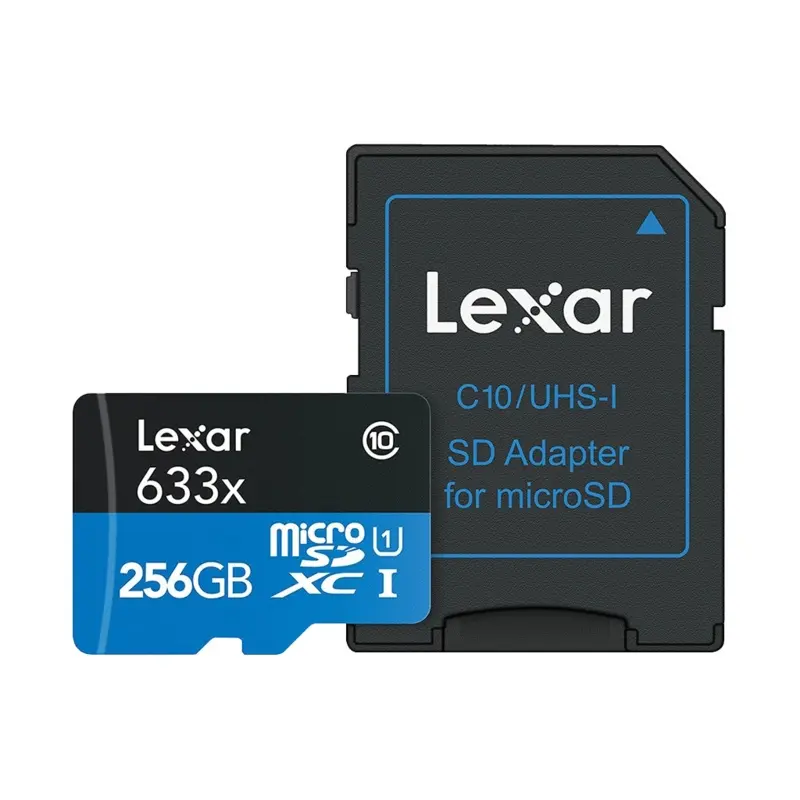 Lexar 256GB High-Performance 633x 95MB/s UHS-I microSDXC Memory Card with SD Adapter