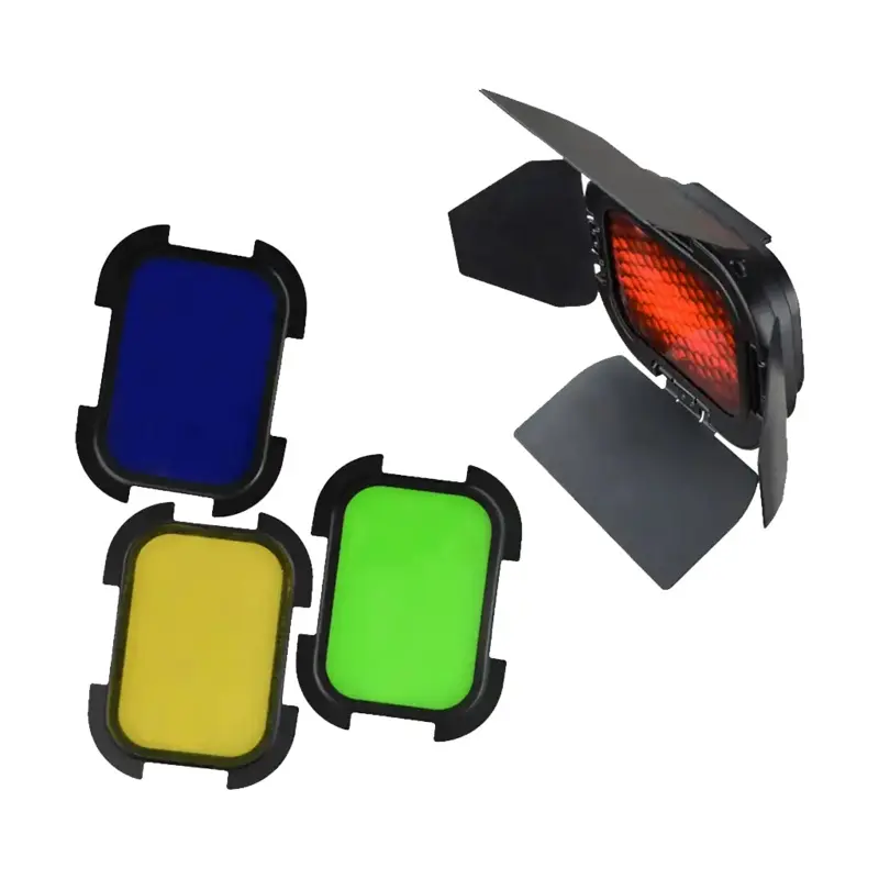 Godox Barndoor Kit with 4 Color Gels for AD200 Speedlight Head