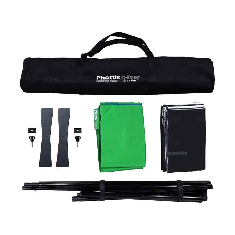 Phottix Q-Drop Collapsible Backdrop Stand Kit 4 Colours 1.5x4m