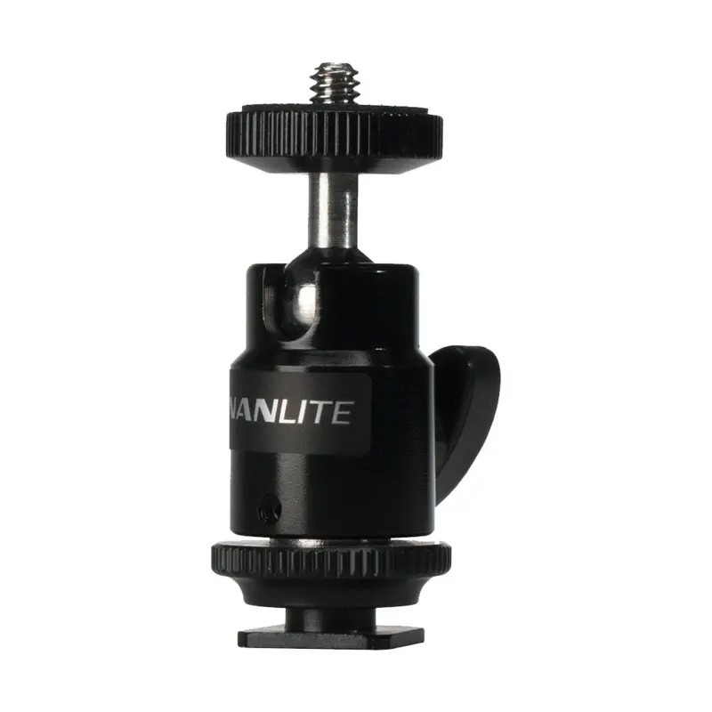 Nanlite Mini Ball Head with Hot Shoe Adapter and 1/4''-20 Mount
