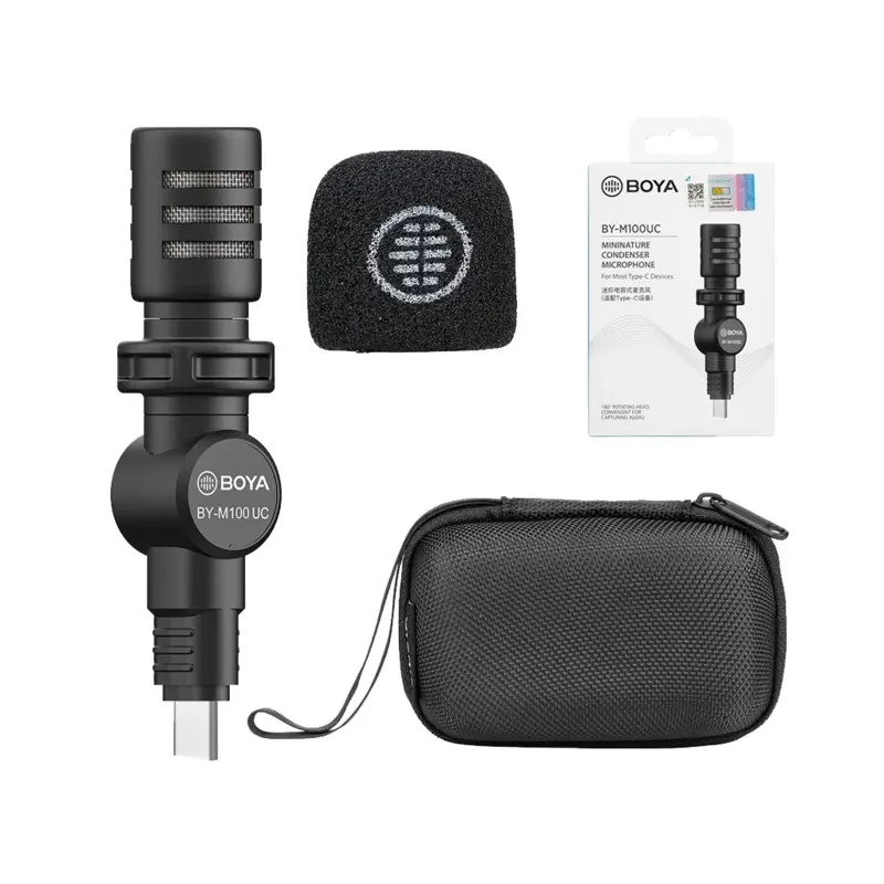 BOYA BY-M100UC Ultracompact Condenser Microphone with USB Type-C Connector