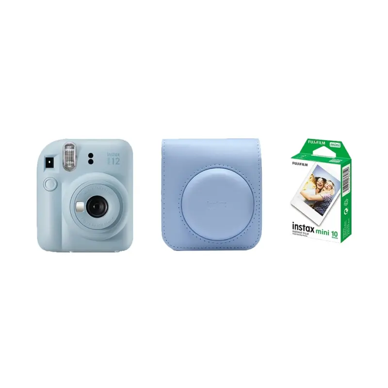 Fujifilm Instax Mini 12 Instant Film Camera Combo with 1 Film and Case (Pastel Blue)