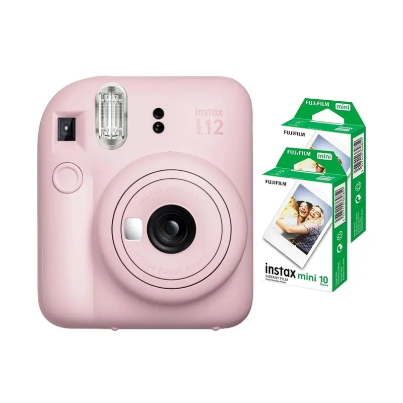Fujifilm Instax Mini 12 Instant Film Camera Combo with 2 Films (Blossom Pink)