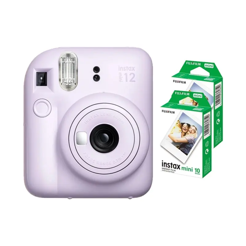 Fujifilm Instax Mini 12 Instant Film Camera Combo with 2 Films (Lilac Purple)