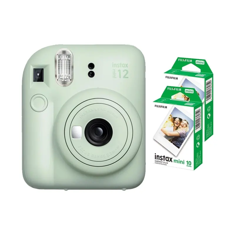 Fujifilm Instax Mini 12 Instant Film Camera Combo with 2 Films (Mint Green)