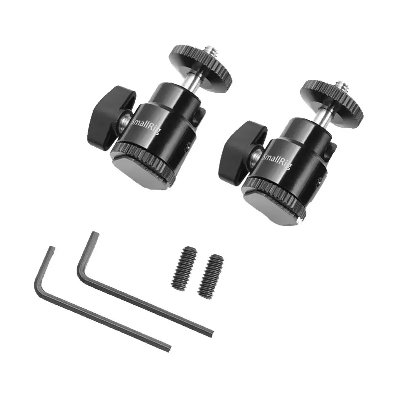 SmallRig Camera Hot Shoe Mount with 1/4"-20 Screw Ball Head (2-Pack)