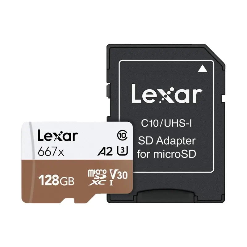 Lexar 128GB Professional 667x UHS-I microSDXC Memory Card with SD Adapter