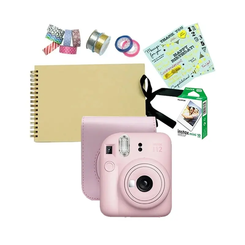 Fujifilm Instax Mini 12 Instant Film Camera Festive Value Pack (Blossom Pink)