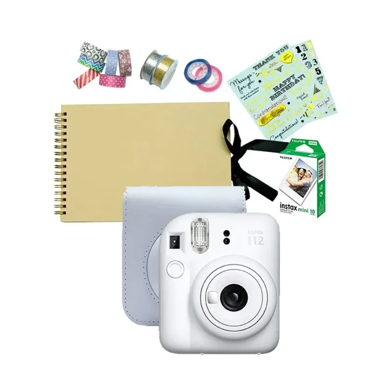 Fujifilm Instax Mini 12 Instant Film Camera Festive Value Pack (Clay White)