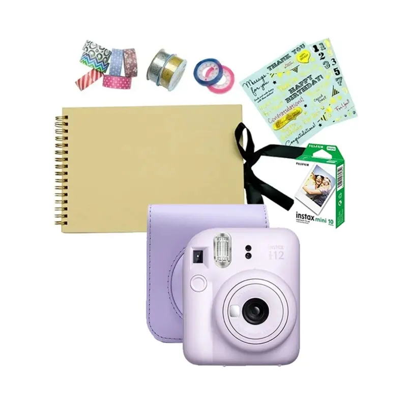 Fujifilm Instax Mini 12 Instant Film Camera Festive Value Pack (Lilac Purple)
