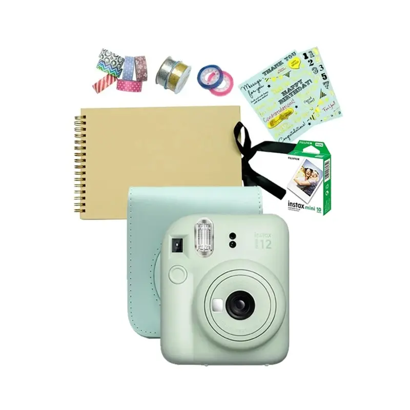 Fujifilm Instax Mini 12 Instant Film Camera Festive Value Pack (Mint Green)