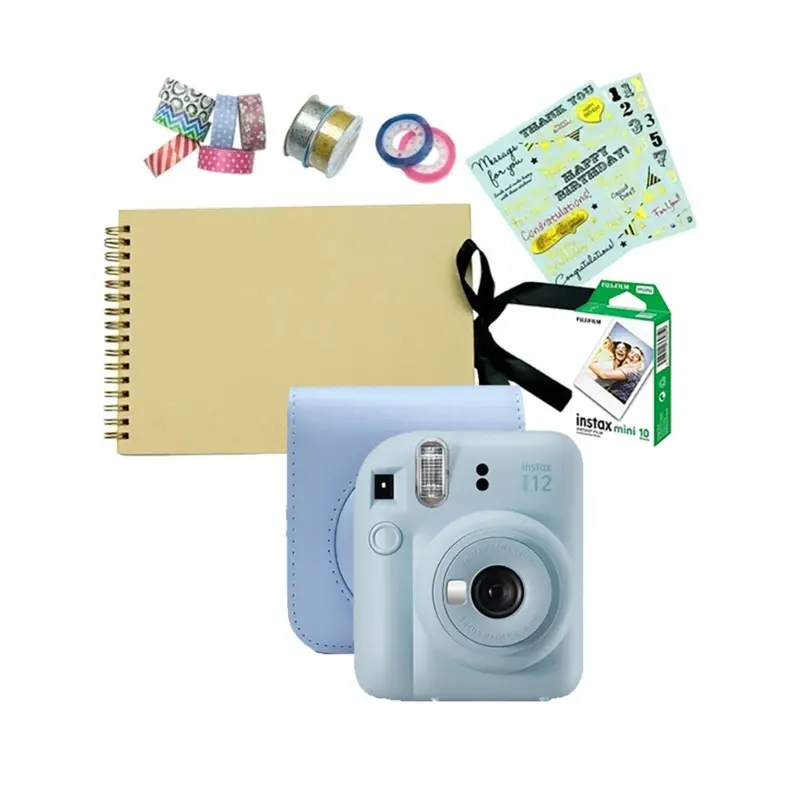 Fujifilm Instax Mini 12 Instant Film Camera Festive Value Pack (Pastel Blue)