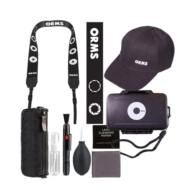 ORMS Accessory Bundle (Cleaning Kit / Camera Strap / Memory Card Holder / Cap)