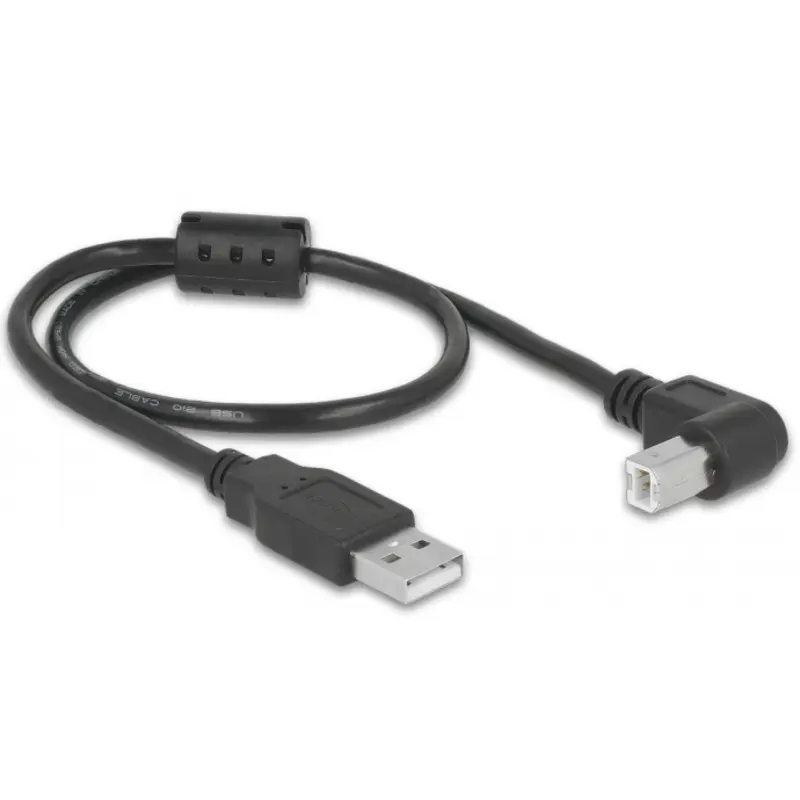 Pegasus Astro Pack of 2 Cables - USB 2.0 A Male to USB 2.0 B Male Angled - 0.5M Black