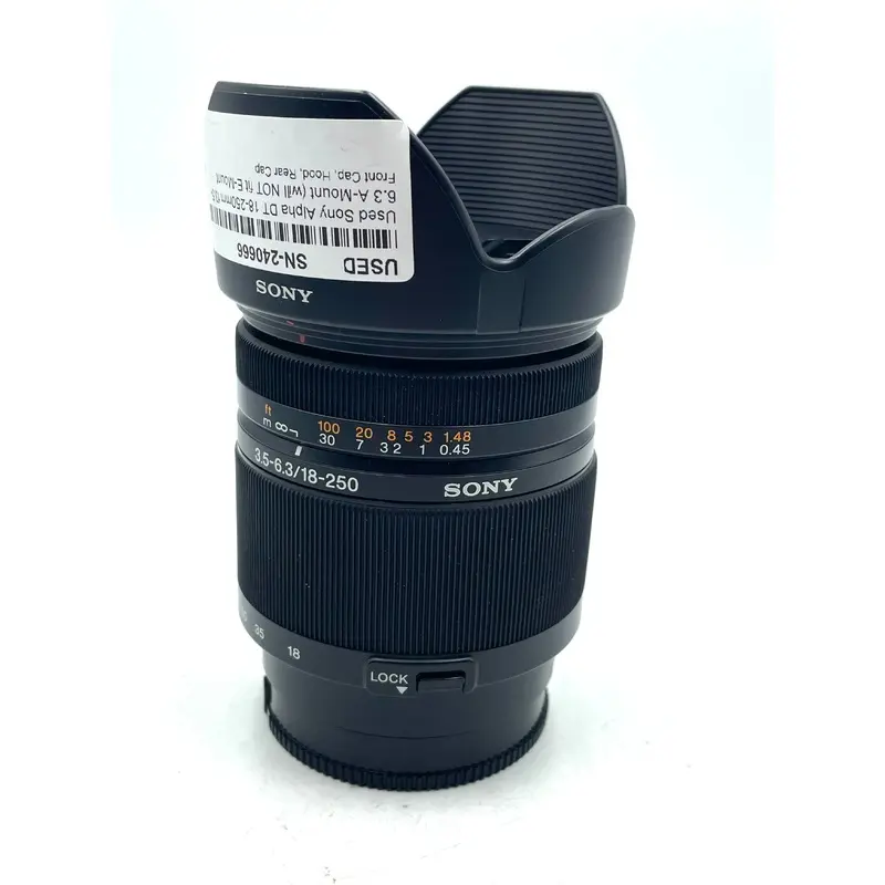 Used Sony Alpha DT 18-250mm f3.5-6.3 A-Mount (will NOT fit E-Mount cameras)