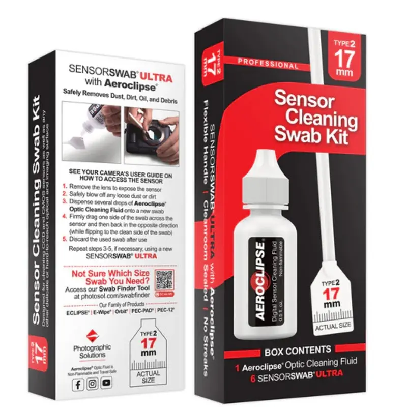 Photographic Solutions Sensor Cleaning Swab Kit (17mm Swab, Eclipse Solution)