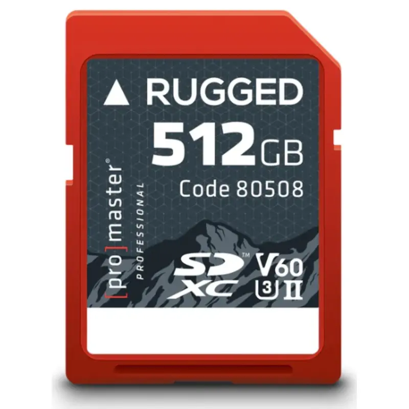 Promaster 80508 SDXC 512GB Rugged UHS-II V60 Memory Card