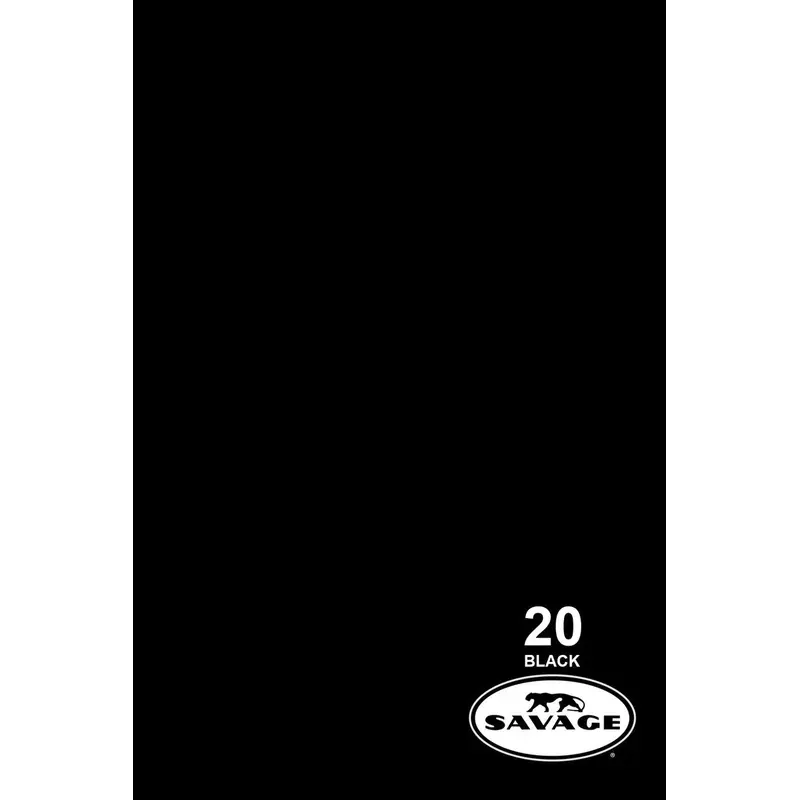 Savage 107" x 36' #20 Super Black Seamless Background Paper