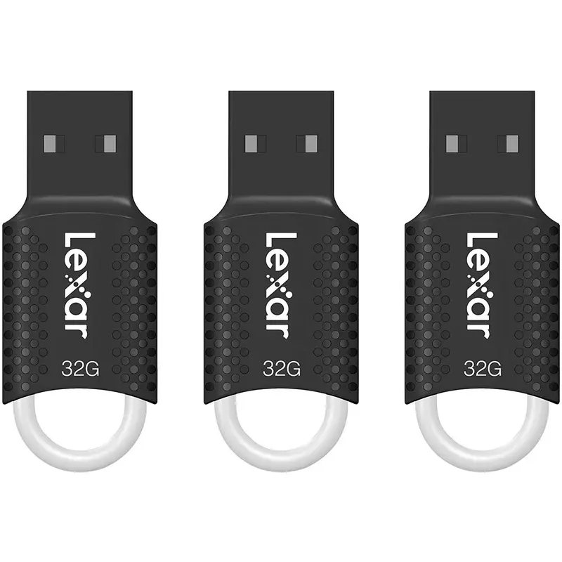 Lexar JumpDrive V40 32GB USB 2.0 Flash Drive, 3-Pack Black