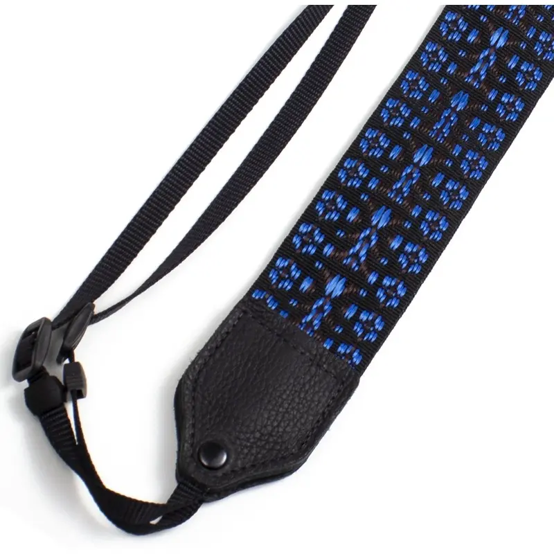 Perri's BLUE / WHITE GEO HOOTENANNY NYLON CAMERA STRAP
