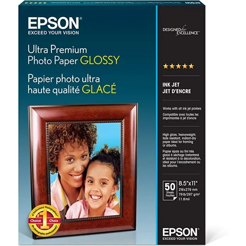 Epson Ultra Premium Photo Paper Glossy 8.5 x 11", 50 Sheets (S042175)