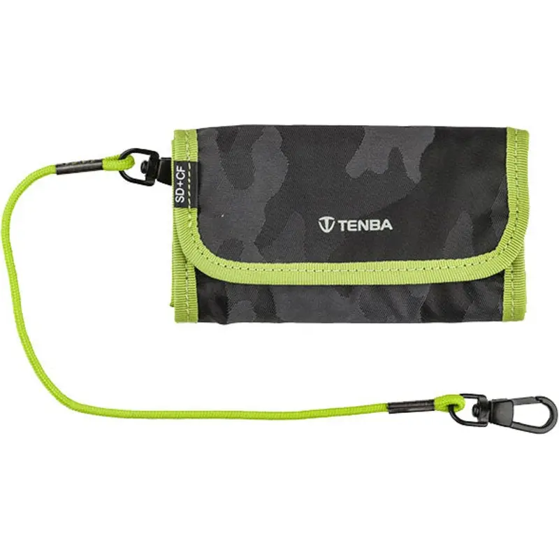 Tenba Tools Reload SD6+CF6 Card Wallet (Gray Camouflage/Lime)