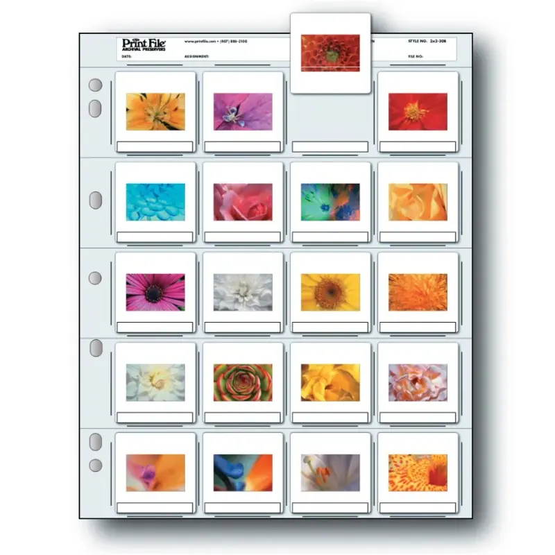 Print File 25 Pack Slide Pages for 2x2 Mounted Slides (2x2-20B)