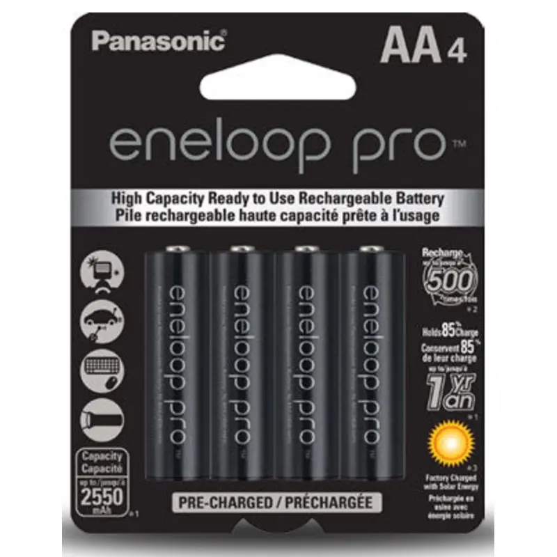 Panasonic Eneloop Pro AA 4pack Rechargeable Ni-MH Batteries (2550 mAh)