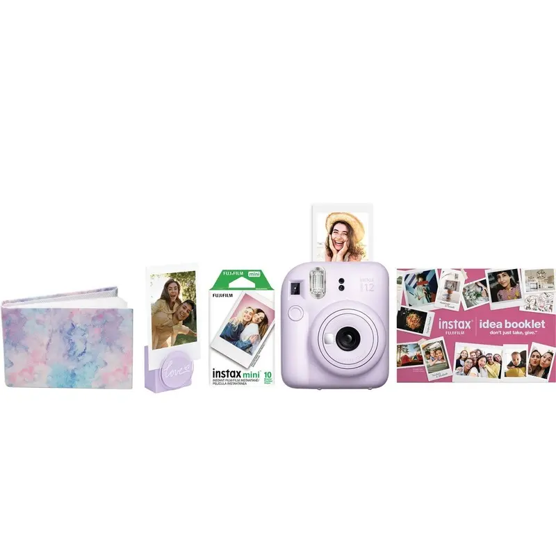 FUJIFILM INSTAX MINI 12 Instant Film Holiday Camera Bundle (Lilac Purple)