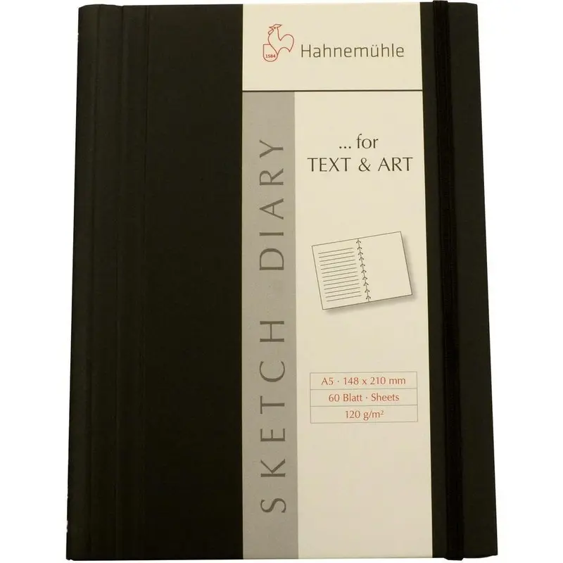 Hahnemhle Sketch Diary (A6 Size, Black, 60 Sheets)