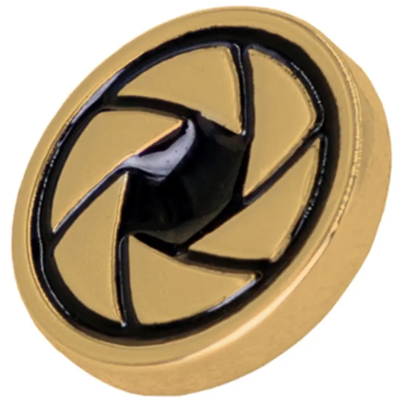 Deluxe Soft Shutter Button - Bright Brass Leaf Shutter Design